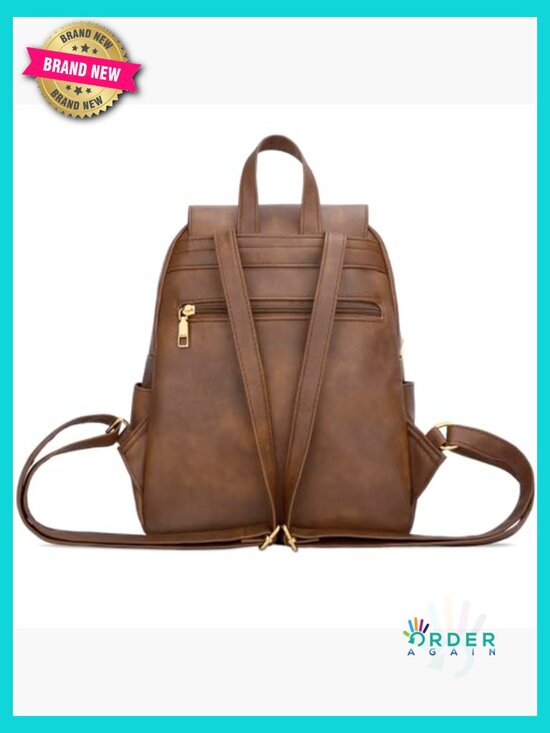 Vegan Leather Backpack Purse Fashion Travel Daypack Adjustable Straps main image 4